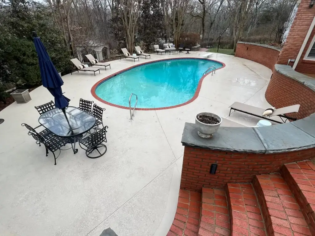 Pool deck fully cleaned and sanitized - JB Power Wash®