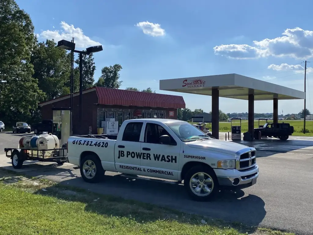 Gas station cleaning by JB Power Wash