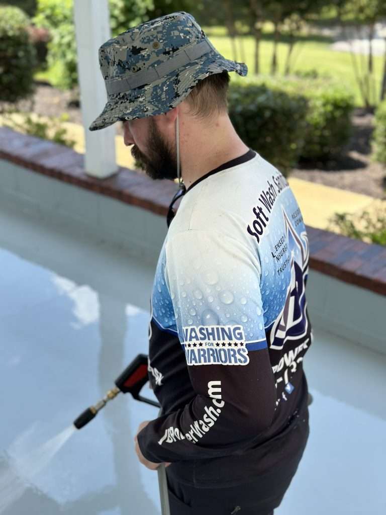 JB Power Wash® tech pressure washing concrete in Smyrna, TN