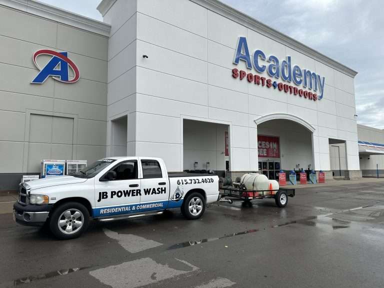 commercial pressure washing near Sam Ridley Parkway. | JB Power Wash® at Academy Sports Outdoors