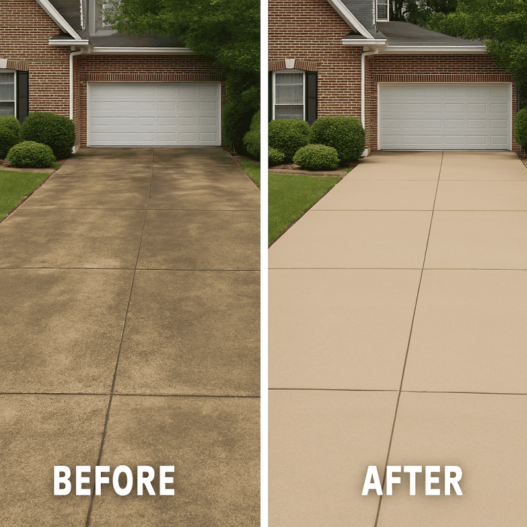 before and after driveway pressure washing | JB Power Wash®
