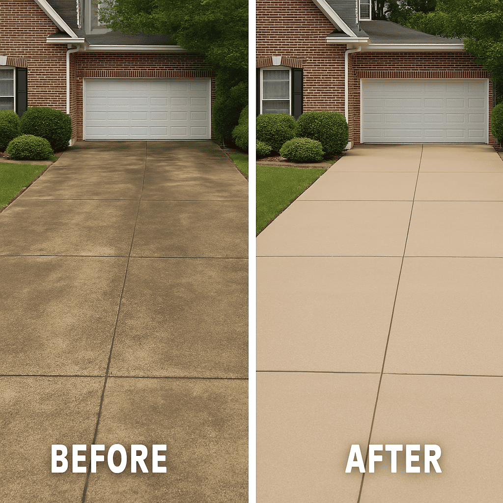 before and after driveway pressure washing | JB Power Wash®
