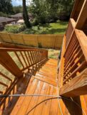 Freshly cleaned wooden deck stairs in Middle Tennessee