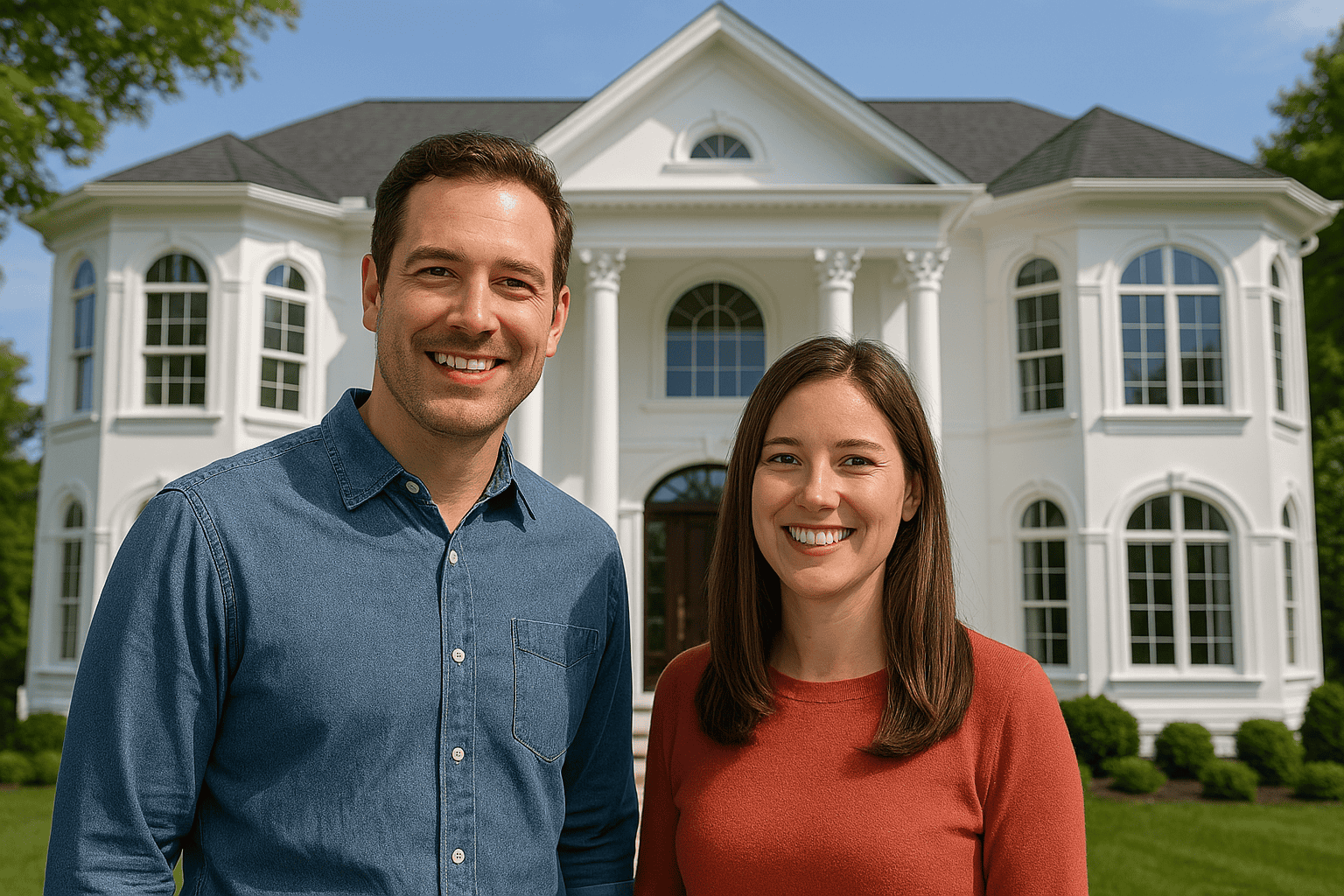happy couple smiling in front of a clean house | JB Power Wash®